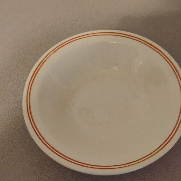 Mt Clemens Pottery Serving Bowl Tan Band Rim - Picture 1 of 4